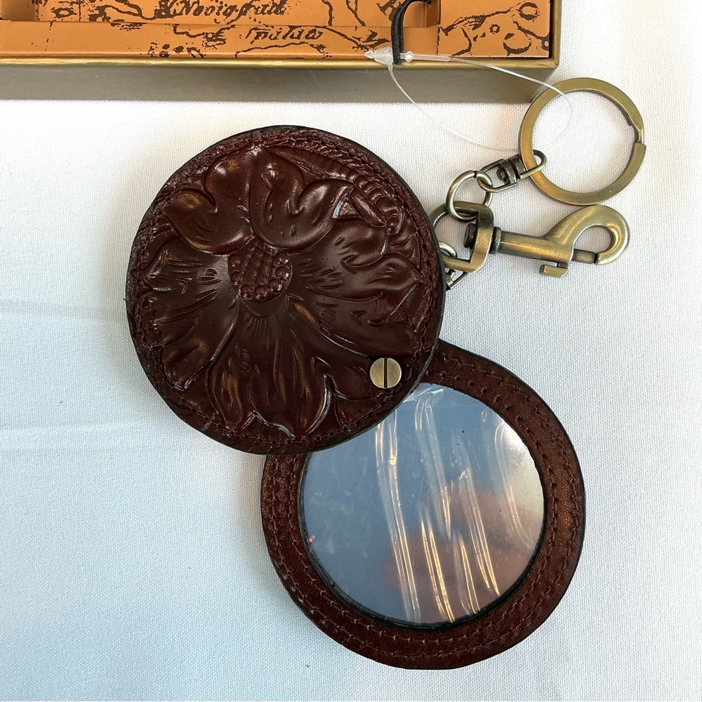 Patricia Nash Erica Wallet & Liscia Mirror, Hand Tooled Brown Leather - Picture 6 of 9